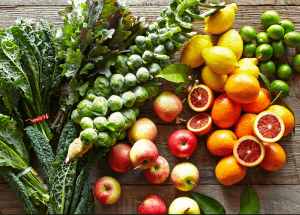 a group of fruits and vegetables on a wood surface Healthy Weight Loss Diets Aldridge