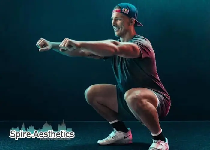 Image of man build leg muscle Aldridge through exercise